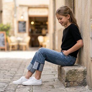 Hudson Kids Girls Distressed Cuffed Capri Jeans Size 10 Light Wash Premium Denim